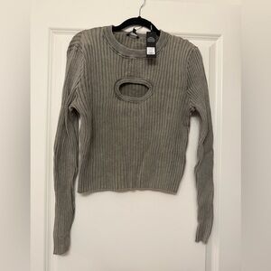 Fashion Nova Olive Crew Neck Sweater